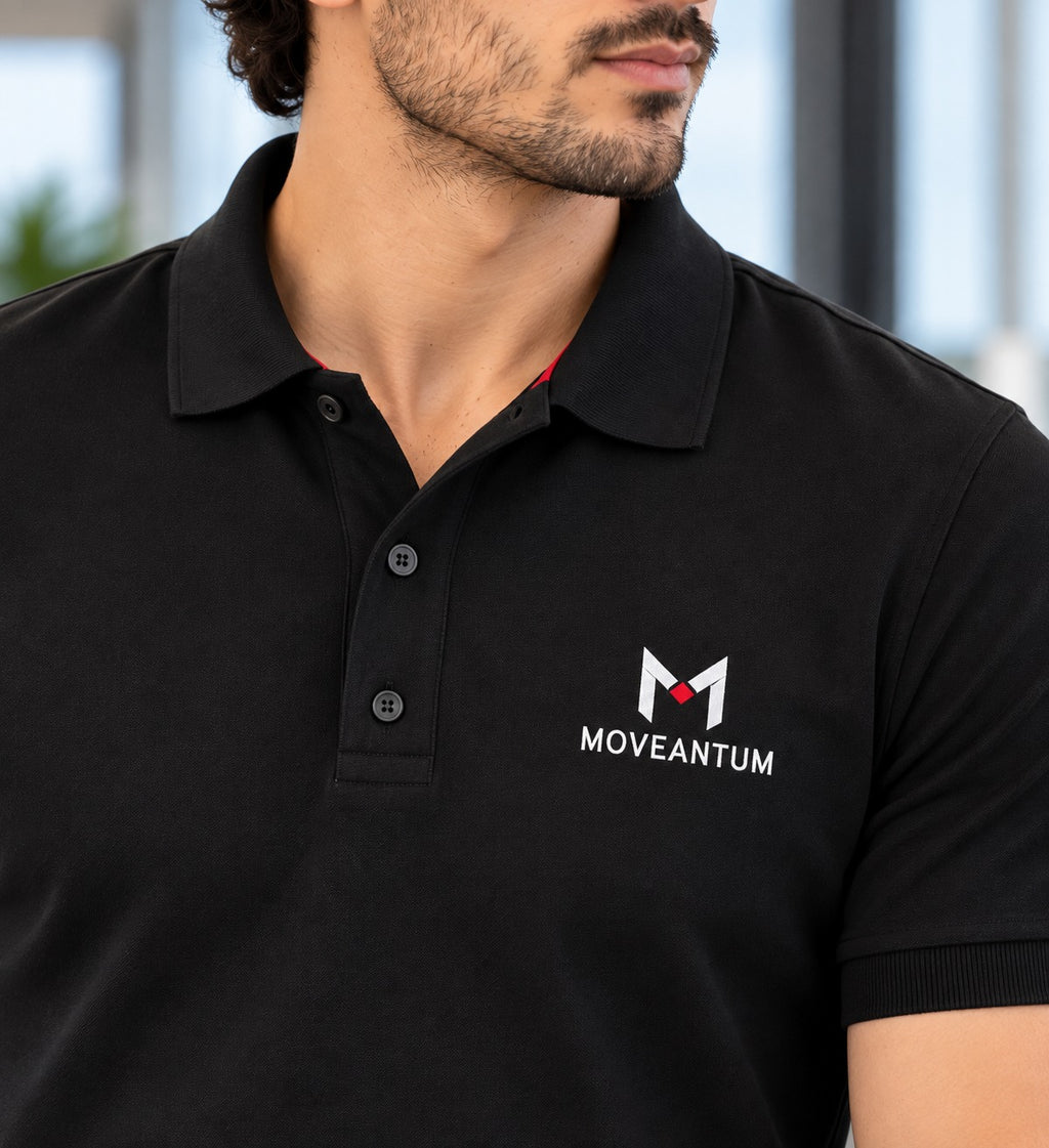 Moveantum Premium 100% Cotton Polo-Black