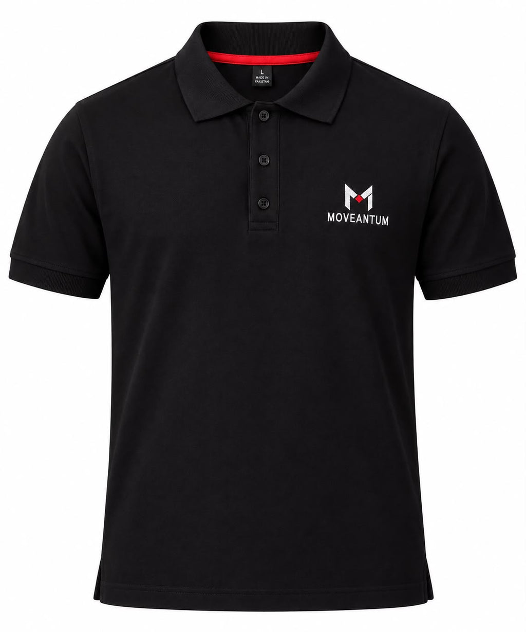 Moveantum Premium 100% Cotton Polo-Black